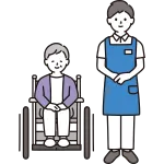 Wheelchair Female And Male Caregiver SVG Icon